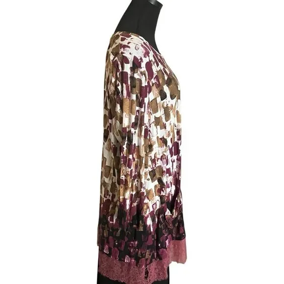 LOGO by Lori Goldstein Tunic with Pockets and Lace Trim Size XL - Picture 4 of 11